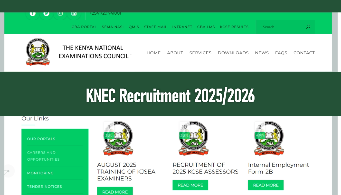 KNEC Recruitment 2025/2026 Jobs Application Form Portal