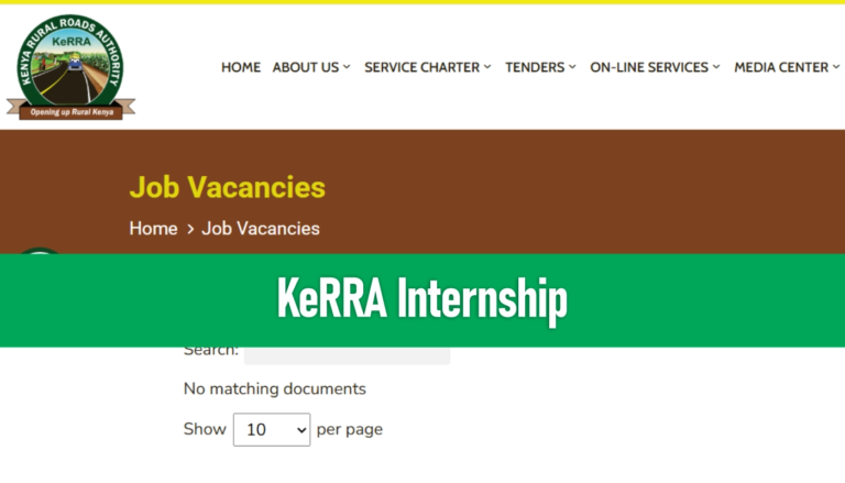KeRRA Internship 2025/2026 Application Form Portal