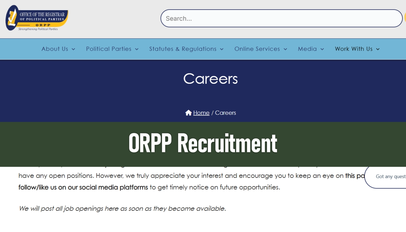 ORPP Recruitment 2025/2026 Jobs, Application Form Portal