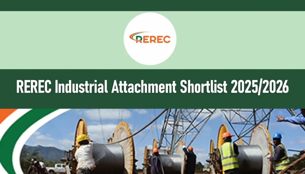 REREC Industrial Attachment Shortlisted Candidates 2025/2026 PDF Download