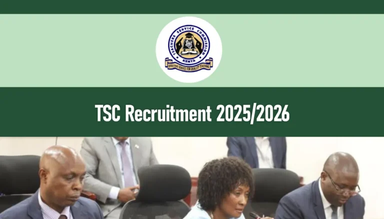 TSC Recruitment 2025/2026 Portal, Job Vacancies, Application Form