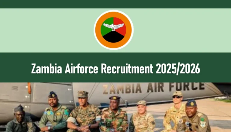 Zambia Airforce Recruitment 2025/2026 Dates, Application Form Portal