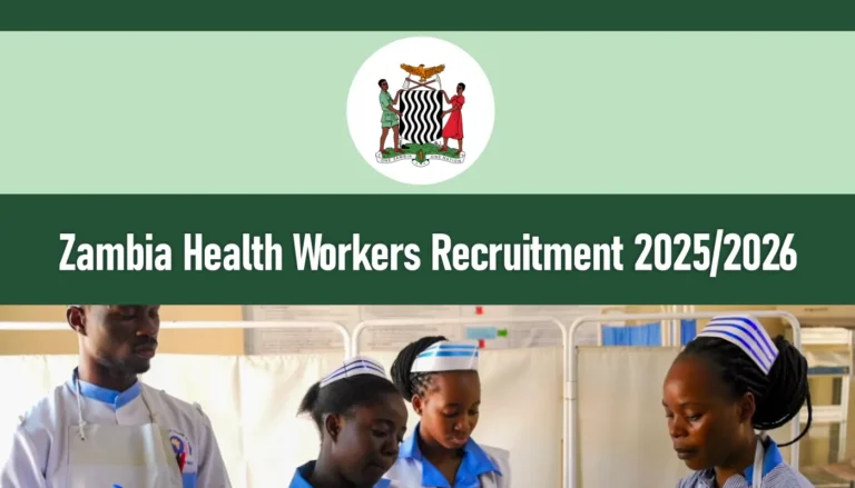 Zambia Health Workers Recruitment 2025/2026 Application Form Portal