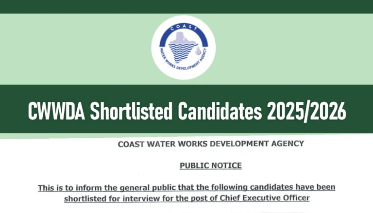 CWWDA Shortlisted Candidates 2025/2026 Recruitment List (PDF Download)