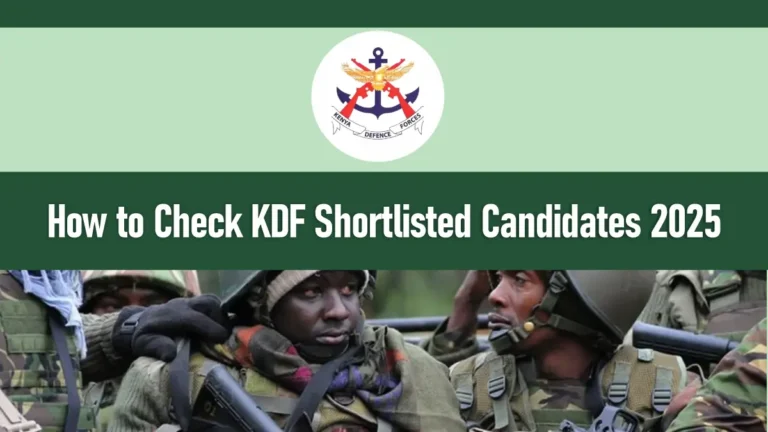 How to Check KDF Shortlisted Candidates 2025/2026