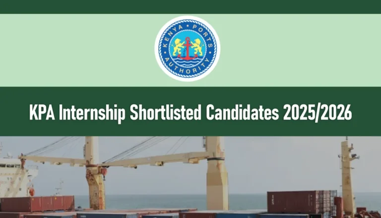 KPA Internship Shortlisted Candidates 2025/2026 List PDF Download