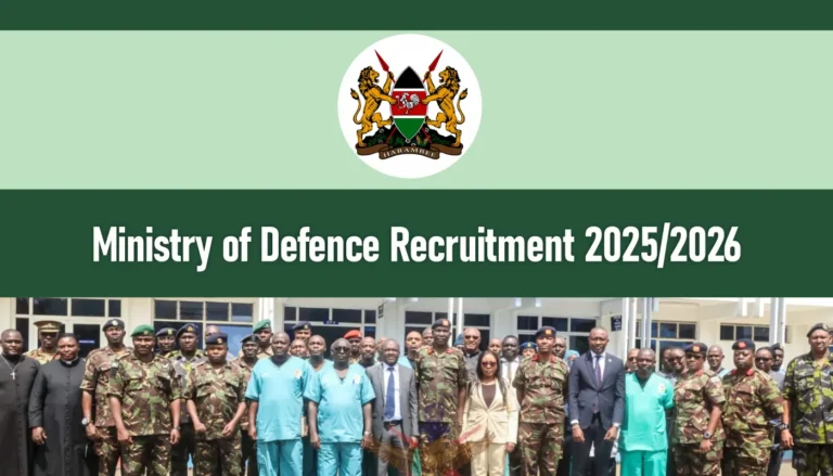 Ministry of Defence Recruitment 2025/2026 Online Jobs Application Form