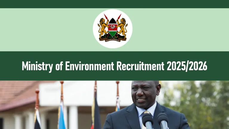 Ministry of Environment Recruitment 2025/2026 Jobs Application Form Portal