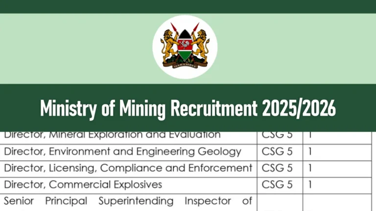 Ministry of Mining Recruitment 2025/2026 Jobs Application Form Portal