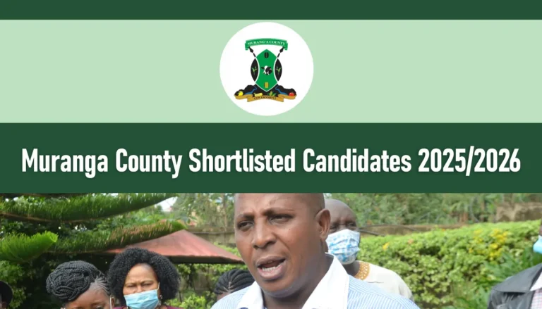 Muranga County Shortlisted Candidates 2025 Enumerators Jobs, Internship