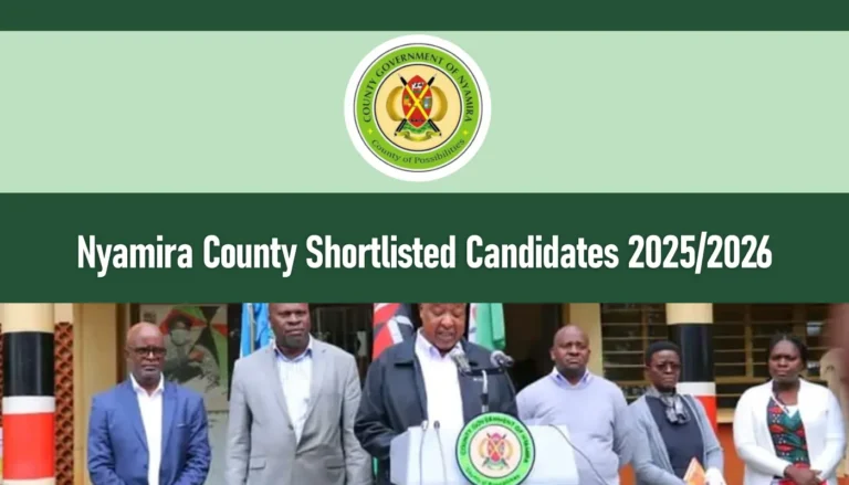 Nyamira County Shortlisted Candidates 2025/2026 PDF Download