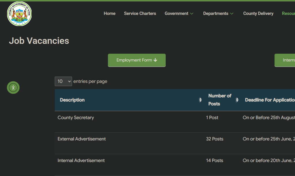 Nyeri County Recruitment Portal Login
