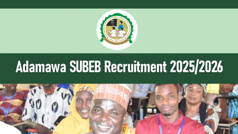 Adamawa SUBEB Recruitment 2025/2026 Application Form Portal