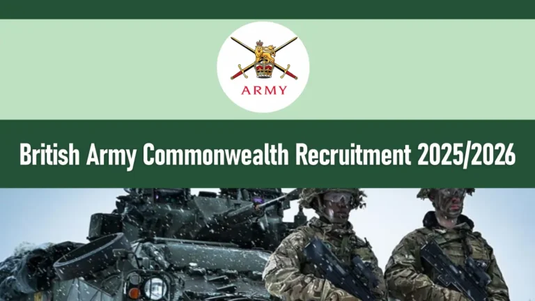British Army Commonwealth Recruitment 2025/2026 Foreigners Application Form