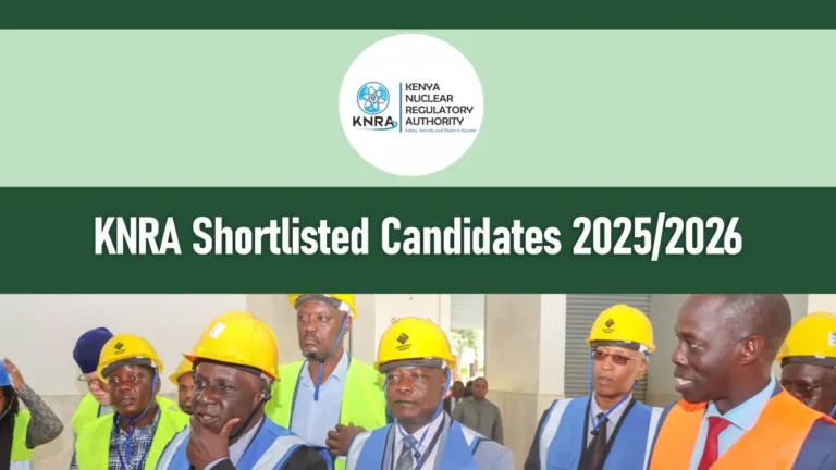KNRA Shortlisted Candidates 2025/2026 Recruitment PDF Download