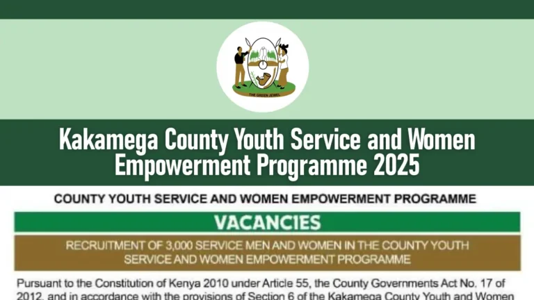 Kakamega County Youth Service and Women Empowerment Programme 2025