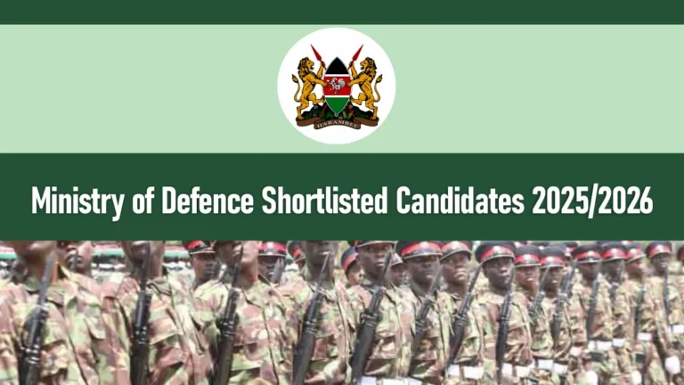 Ministry of Defence Shortlisted Candidates 2025/2026 PDF Download