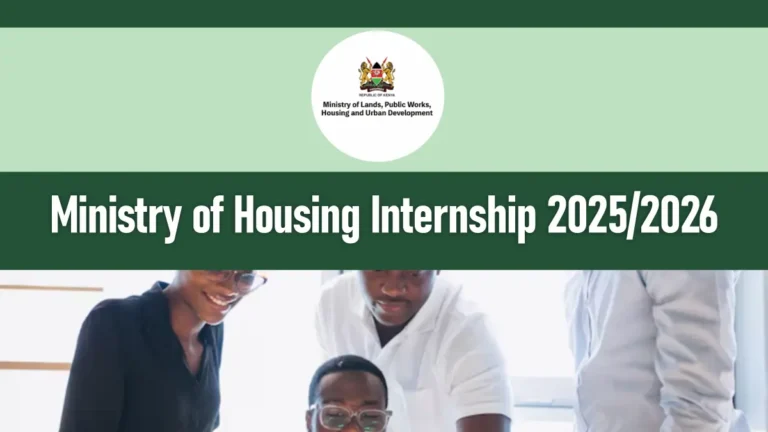 Ministry of Housing Internship 2025 Vacancies Application Form