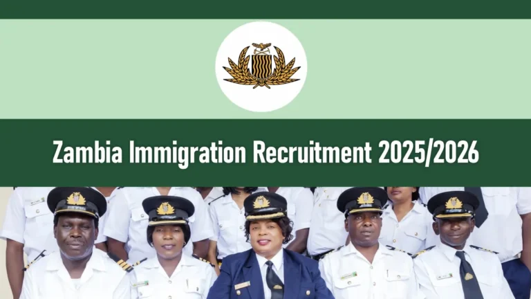 Zambia Immigration Recruitment 2025 Jobs Application Form Portal