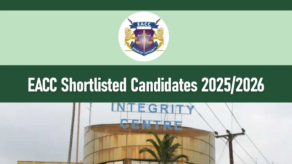 EACC Shortlisted Candidates 2025/2026 Successful Applicants PDF Download