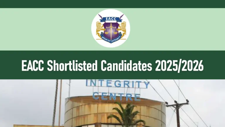 EACC Shortlisted Candidates 2025/2026 Successful Applicants PDF Download