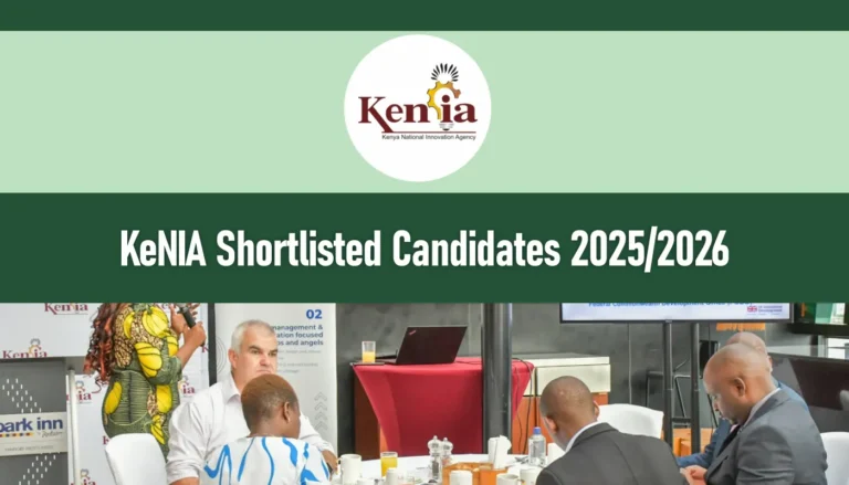 KeNIA Shortlisted Candidates 2025/2026 PDF Download