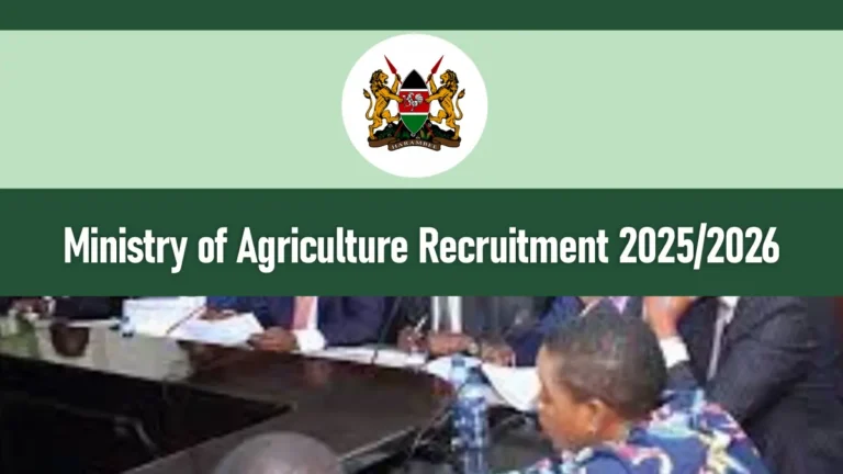 Ministry of Agriculture Recruitment 2025/2026 Application Form Portal