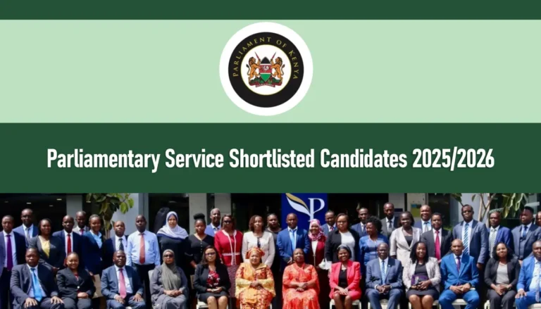 Parliamentary Service Shortlisted Candidates 2025/2026 PDF Download