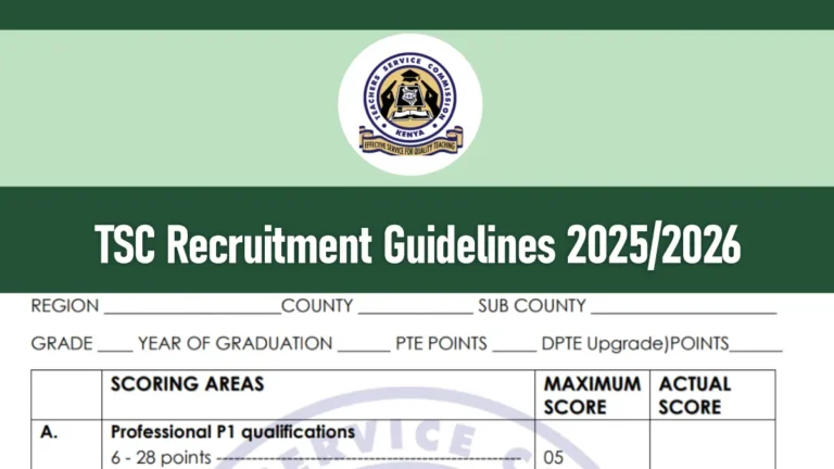 TSC Recruitment Guidelines 2025/2026 PDF Download