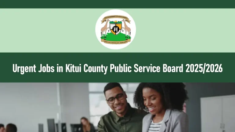 Urgent Jobs in Kitui County Public Service Board 2025/2026